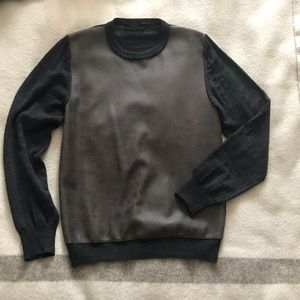 Men’s faux leather sweater